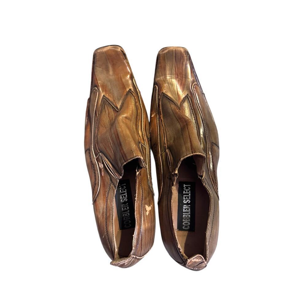 Cobbler’s Select Men’s 8.5 Square Toe‎ Slip-On Dress Loafers Brown Leather Lined